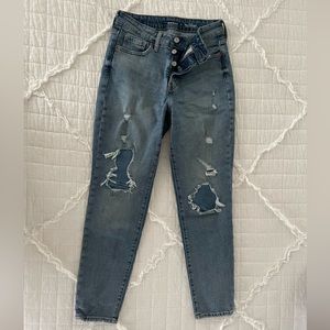 straight ripped jeans